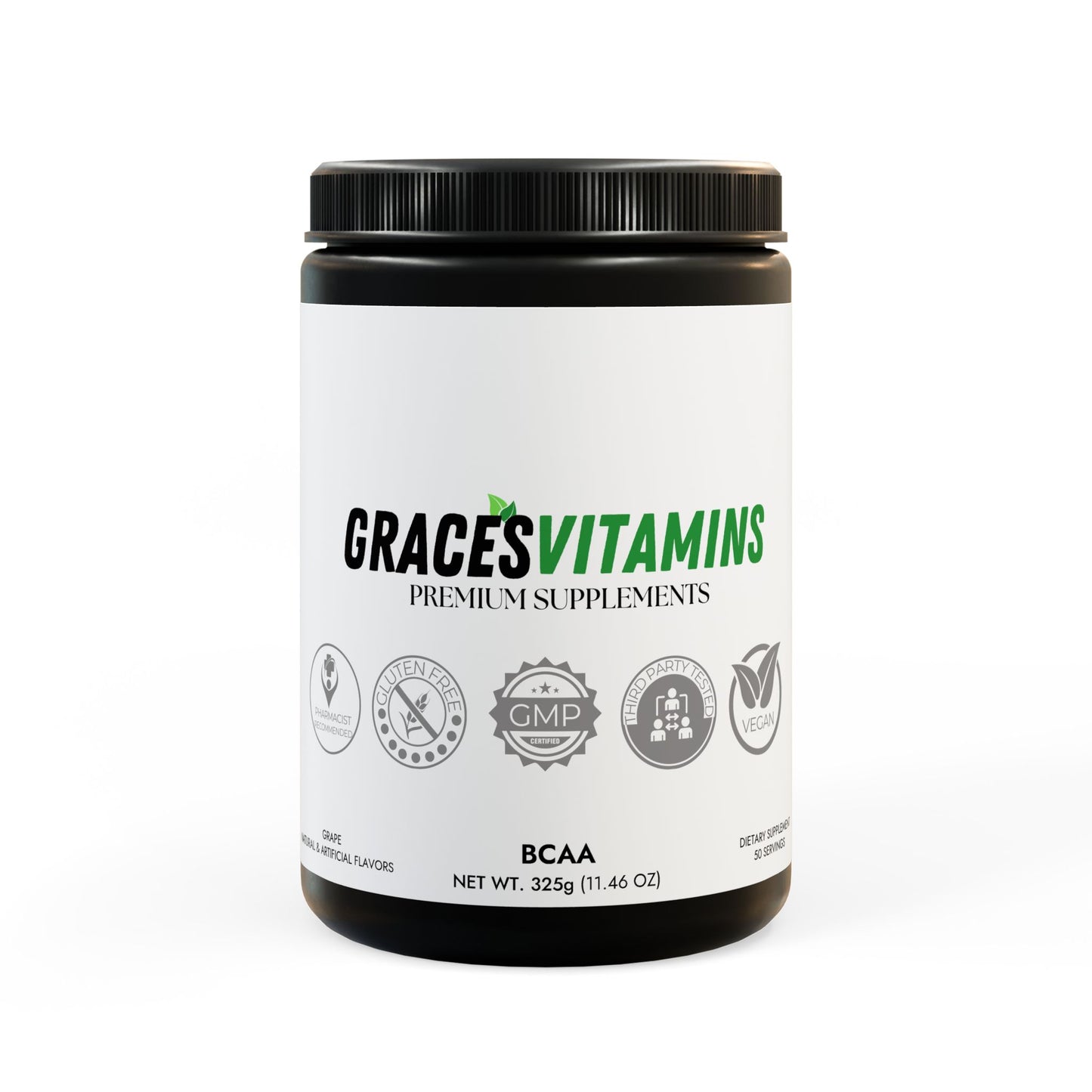 Morning Wine BCAA Supplement, Grape (325g, 11.46oz, 50 servings)